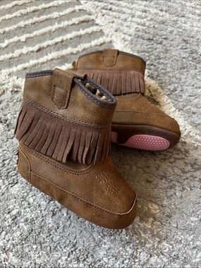 Blazin Roxx Brown Fringe Infant Girl Cowboy Boots Like New